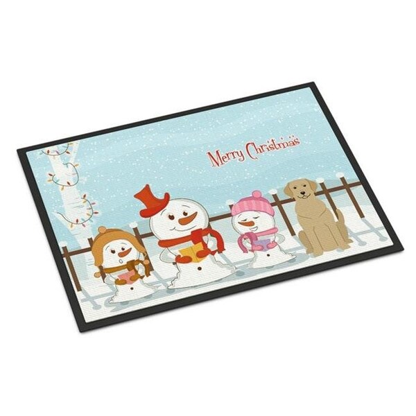 Carolines Treasures BB2386JMAT Merry Christmas Carolers Yellow Labrador Indoor or Outdoor Mat; 24 x 0.25 x 36 in. BB2386JMAT - main